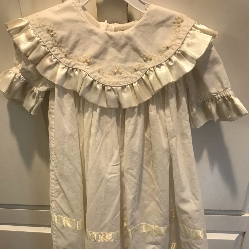 Beautiful white and cream Strasburg dress